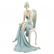 Art Deco Broadway Belles Lady Figurine. Blue Teal Colour